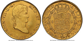 Ferdinand VII gold 8 Escudos 1818 LM-JP AU Details (Plugged) NGC, Lima mint, KM129.1, Cal-1765, Onza-1227. HID09801242017 © 2024 Heritage Auctions | A...