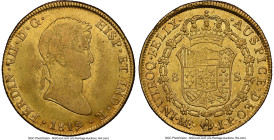 Ferdinand VII gold 8 Escudos 1819 LM-JP XF40 NGC, Lima mint, KM129.1, Cal-1766, Onza-1229. Accompanied by the original collector envelope. HID09801242...