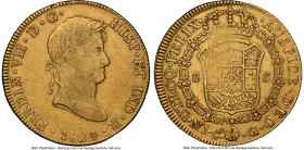 Ferdinand VII gold 8 Escudos 1824 Co-G XF45 NGC, Cuzco mint, KM129.2, Cal-1745, Onza-1201 (Rare). A famed single-year type from Cuzco and one of the f...