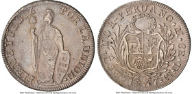 North Peru. Republic 8 Reales 1837 LM-TM XF45 NGC, Lima mint, KM155, Elizondo-171. Accompanied by the original collector envelope. HID09801242017 © 20...