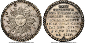 South Peru. Republic silver "Independence Proclamation" Medal 1836 AU55 NGC, Fonrobert-9227. 33mm. Struck in celebration of South Peru's independence....