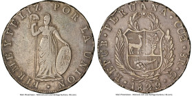 Republic 8 Reales 1829 CUZco-G XF45 NGC, Cuzco mint, KM142.2, Elizondo-110. Accompanied by the original collector envelope. HID09801242017 © 2024 Heri...