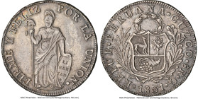 Republic 8 Reales 1831 CUZCO-G XF45 NGC, Cuzco mint, KM142.4, Elizondo-133. A handsome and uniformly handled representative of this popular type. Acco...