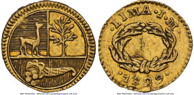 Republic gold 1/2 Escudo 1829 LIMA-JM AU Details (Cleaned) NGC, Lima mint, KM146.1. A pleasing rendition from this always sought-after fractional gold...