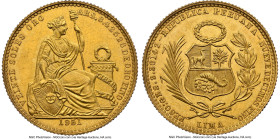 Republic gold 20 Soles 1951 MS64 NGC, Lima mint, KM229, Fr-80. Accompanied by the original collector envelope. HID09801242017 © 2024 Heritage Auctions...