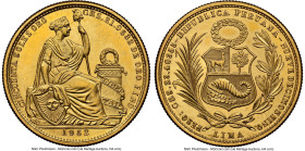 Republic gold 50 Soles 1952 MS64 NGC, Lima mint, KM230, Fr-79. Mintage: 1,201. A lower mintage issue nearing a seemingly deserving Gem assignment. Of ...