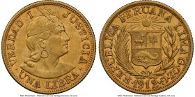 Republic gold Libra 1912-GOZG AU55 NGC, Lima mint, KM207. Accompanied by the original collector envelope. HID09801242017 © 2024 Heritage Auctions | Al...
