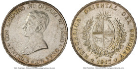 Republic Peso 1917 UNC Details (Cleaned) NGC, Buenos Aires mint, KM23. HID09801242017 © 2024 Heritage Auctions | All Rights Reserved www.HA.com/TexasA...