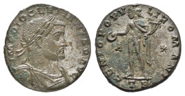 MÜNZEN RÖMISCHE KAISERZEIT, Diocletianus, 298-299, Follis (9,55g), Trier. Av: Belorbeerte Büste nach rechs, darum "IMP DIOCLETIANUS P AVG". Rev: Stehe...