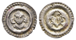 Konstanz, Bistum, Brakteat (0,44g), Heinrich II. von Klingenberg, 1293-1306. Brustbild des Bischofs zwischen Halbmond und Stern von vorn. Berger 2497,...