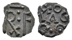 Mainz, königliche Münzstätte, Denar (0,94g), 760-768, Pipin, 751-768, Mainz. Av: RxF. Rev: +O-MAG-CS. Slg. Walther - Prinz Alexander - MEC I, - (vgl. ...