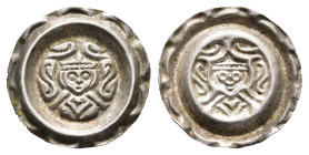 Schongau, herzögliche Münzstätte, Brakteat (0,75g), Konradin, 1258-1268. Brustbild des Königs umgeben von Ranken. Berger 2681, vz.