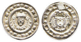 Ulm, königliche Münzstätte, Brakteat (0,45g), Friedrich II., 1215-1250. Brustbild des Kaisers mit zwei Flügeln von vorn. Berger 2596, Cahn 227, vz....