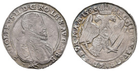 Taler, 1585, Rudolf II., Joachimsthal, Dav. 3020, sowohl Prägeschwächen als auch scharf ausgeprägt, etw. beschnitten, ss+.