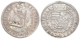 Taler, 1632, Leopold V., Hall, Dav. 3338, Hsp., gereinigt/berieben, ss.