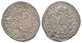 1/4 Taler, 1732, Karl VI., N - B (Nagybanya), Her. 618, Rf., min. wellig, ss+.
