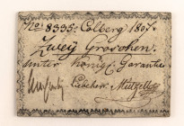 Colberg (Festung), Belagerungs-Ausgaben, königlich preußisches Gouvernement 1807, 2 Groschen 1807 "Meinecke-Kupon", Nr. 8993, Karton, mit drei hand-un...
