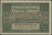 10 Mark 6.2.1920, Fehldruck ohne Udr.-Bst., KN 7-stellig, Serie Z1824688. Ros. 63b, Pick-67, Grab. DEU-73 F. III+/ VF.