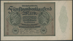 500.000 Mark 1.5.1923 (8x) nur Firmendrucke FZ: AB, AZ, W, Z, KN 6-stellig, Ro. 87e-g. II-III