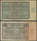 Set von 2 und 5 Rentenmark 1.11.1923, Ro. 155-156, Pick 162-163. IV/F.