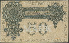 Militärgeld Ausgaben der Freiwilligen Westarmee, Lettland-Mitau 1919, 6 St.: Kassenscheine zu 2x 1 Mark 10.10.1919 (I & II); 2x 5 Mark 10.10.1919 (III...