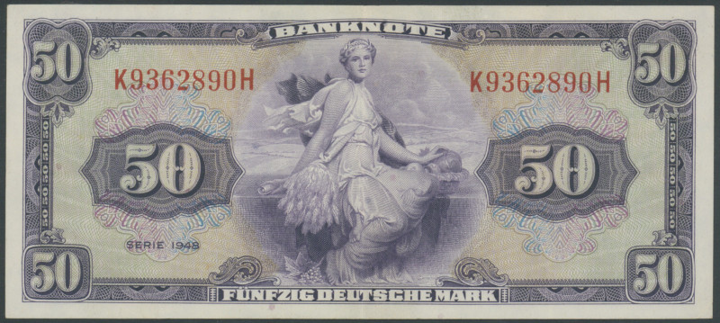 BDL, Set 3 Stk.: 10 Deutsche Mark 1948 (III), 20 Deutsche Mark 1948 (III) und 50...