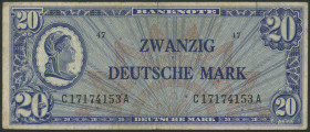 20 Deutsche Mark o.D. (1948/49), Kenn-Bst. C/Ser. A, Ro. 246a, III-IV/ F