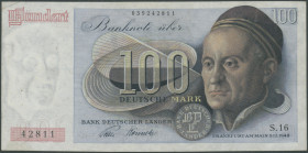 100 Deutsche Mark 9.12.1948, Franzosenschein, 2-stellige Blockziffer, Ro. 256, Erh II/XF