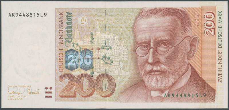 200 Mark 2.1.1996, Bundesbanknote. Ser. AK9448815L9. Ro. 311a, leichte Stauchung...