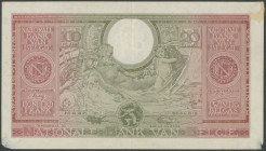 Belgien, Banque Nationale, Lot von 8 Stk., 1914-1943: 5 Francs 1.7.14 (III); 5 Francs 19.5.24 (I); 20 Francs 9.1.28 (I); 2x 100 Francs = 20 Belgas 194...