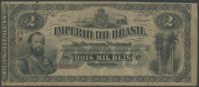 Brasilien, Imperio Do Brasil, 2 Mil. Reis o.D. (1870), Ser. Estampa 5, Korrosion, Pick A 245, V/VG.