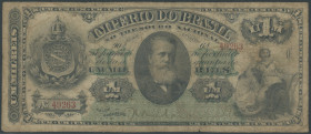 Brasilien, Imperio Do Brasil, 1 Mil. Reis o.D. (1885), Estampa 6, 2 Ser. Nr. 49263, Druck ABNC Pick A250b. V/F, selten.
