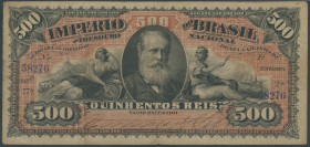 Brasilien, Imperio Do Brasil, 500 Reis o.D. (1885), Estampa 2, zwei Ser. Nr. 58276, Pick 243 b. IV/F.