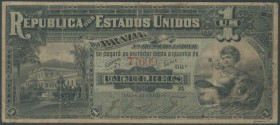 Brasilien, Republica dos Estados Unidos, Thesouro National, 1 Mil. Reis o.D. (1891) Estampa 7 / Ser. 66A. Pick 3a. IV/F.