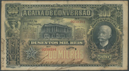 Brasilien, Caixa de Conversao, 200 Mil. Reis 6.12.1906. Grafitty kl. Einrisse, Pick 98, IV/F