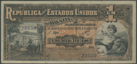 Brasilien, Republica dos Estados Unidos, Thesouro National, 1 Mil. Reis o.D (1917) Estampa 9 / Ser. 9A. Pick 5a. IV/F.