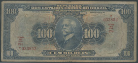 Brasilien, Republik, 100 Mil. Reis o.D. (1925) E. 16A, Pick 70a. IV/F.