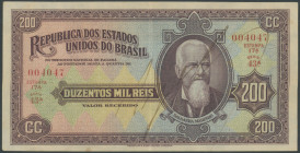 Brasilien, Republik, 200 Mil Reis o.D. (1936) E. 17A, Druck Waterlow & Sons Limited, Londres. Pick 82, III/VF.