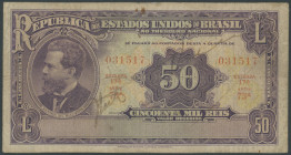 Brasilien, Republik, 50 Mil Reis o.D. (1936) Estampa 17A, Druck W & S, Pick 59, IV/F.