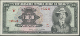 Brasilien, Banco Central do Brasil und Provisorium, Set 1966-67, 9 Stk.: 10.000 Cruzeiros o.D. (1966); 1, 5, 10, 50 Centavos auf Cruzeiros (1966-67) u...