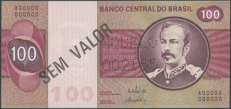 Brasilien, Banco Central do Brasil, Musterserie 1970, 1, 5, 10, 50 und 100 Cruze...