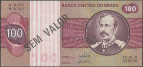 Brasilien, Banco Central do Brasil, Musterserie 1970, 1, 5, 10, 50 und 100 Cruzeiros o.D. (1970) mit Überdruck SEM VALOR auf beide Seiten, entwertet M...