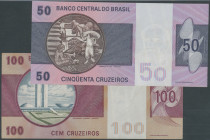 Brasilien, Banco Central do Brasil, Serie 1970, 2x 1, 5, 10, 50 und 100 Cruzeiros o.D. (1970) davon 3x Austauschnoten (1 und 10 Cruzeiros). Pick 191-1...