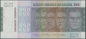 Brasilien, Banco Central do Brasil, 500 Cruzeiros o.D. (1974), Gedenkbanknoten zu 150 Jahre Unabhängigkeit, Sign. M.H. Simonsen & P.H.P. Lira, WZ 1972...