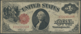 USA, Legal Tender, 1 Dollar 1917, Ser. Nr. K724981158A nicht in Ornamentrahmen, Sig. Elliott & Burke, F-37. IV/F.
