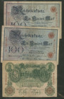 Deutschland, Konvolut Banknoten und einzelne Notgeldscheine in kl. Schachtel. Dabei Reichsbanknoten, Wehrmacht Ausgaben, Kupons 1948, BDL 1948-49, DDR...