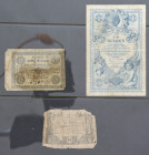 Sammelsurium Welt-Banknoten und etw. Notgeld Deutschland im Album, etw. über 100 Stk., darunter Österreich (1 Gulden 1888, 10 Kreuzer 1849), Argentini...
