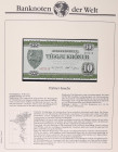 Banknoten der Welt, Borek Sammlung im Album mit 40 kassenfischen Noten aus der ganzen Welt mit einigen besseren Katalogwerten. Dazu noch 6 Banknotenbr...