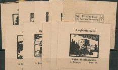Böhmerwald (Ulrichsberg) in Österreich, Künstlerausgabe - kleine Scheine, 10, 20 und 50 Heller (30 Stk., 6. Auflage, Gold) und Kartonpapier - Spezial-...