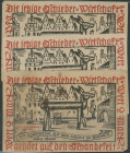 Bremen (Bre/ Bre) Deutscher Tag, 50 Pf., 1 und 2 Mark 27.11.1921, Grab./Mehl 167.1. Erh. II-IV, 2 Mk restauriert mit Riss.